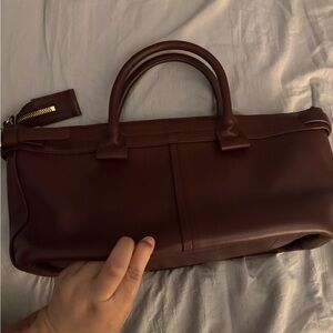 Theory Dark Brown Leather Briefcase